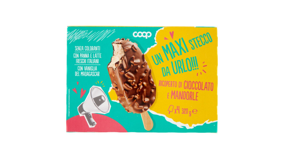 Un Maxi Stecco Da Urlo!!! Ricoperto Di Cioccolato E Mandorle 4 X 80 G