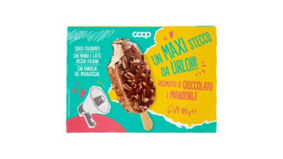 Un Maxi Stecco Da Urlo!!! Ricoperto Di Cioccolato E Mandorle 4 X 80 G