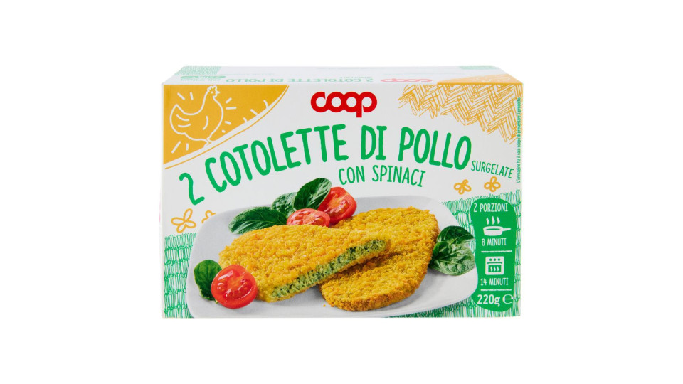 2 Cotolette Di Pollo Con Spinaci Surgelate 2 X 110 G