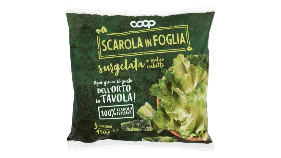 Scarola In Foglia Surgelata In Pratici Cubetti 450 G