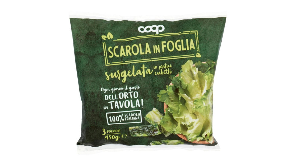 Scarola In Foglia Surgelata In Pratici Cubetti 450 G