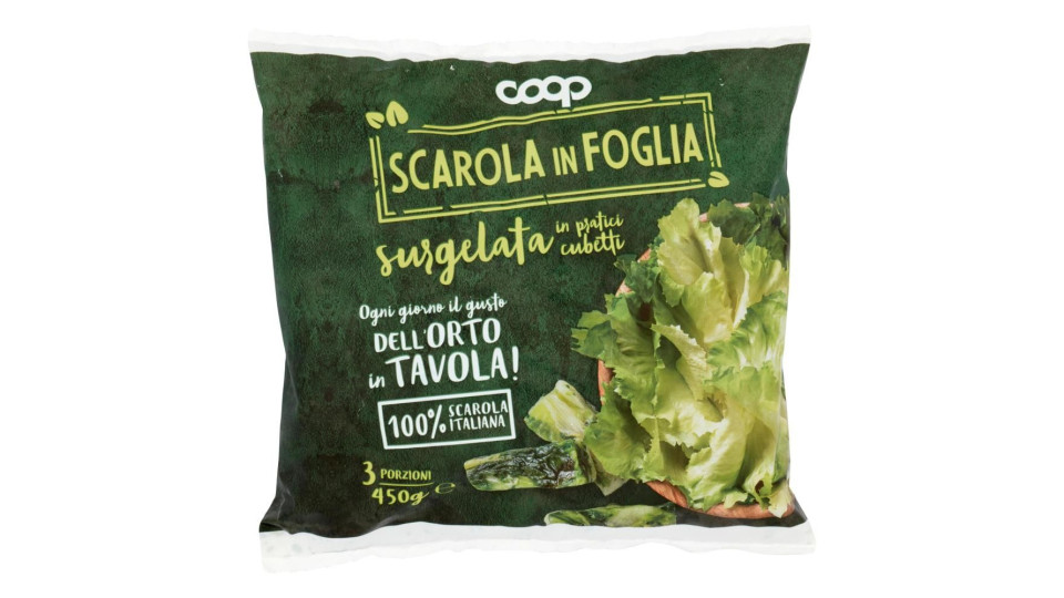 Scarola In Foglia Surgelata In Pratici Cubetti 450 G