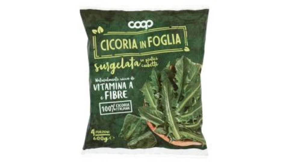 Cicoria In Foglia Surgelata In Pratici Cubetti 600 G