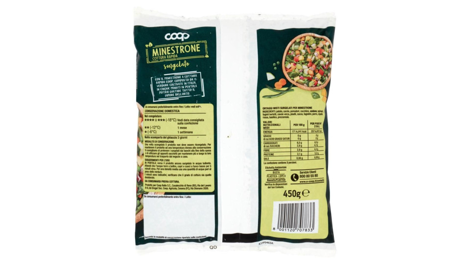 Minestrone Cottura Rapida Surgelato 450 G