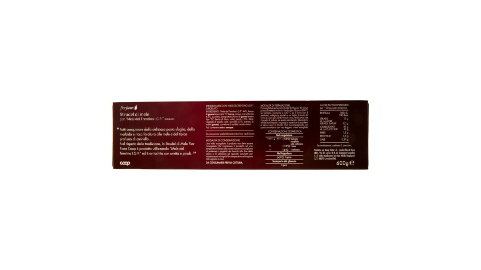 Strudel Di Mele Con 'mele Del Trentino I.g.p.' Surgelato 600 G