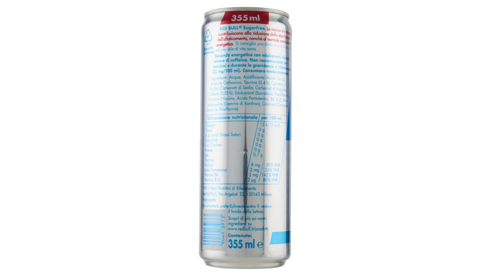 Red Bull Energy Drink, Senza Zuccheri, 355 Ml