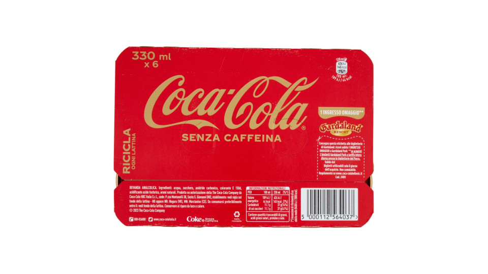 Coca-cola Senza Caffeina 6 X 33 Cl