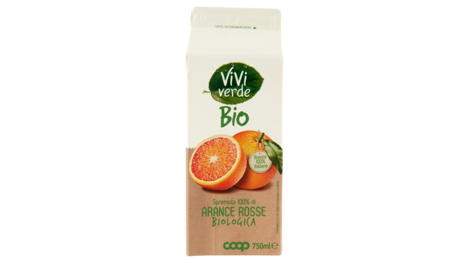 Spremuta 100% Di Arance Rosse Biologica 750 Ml