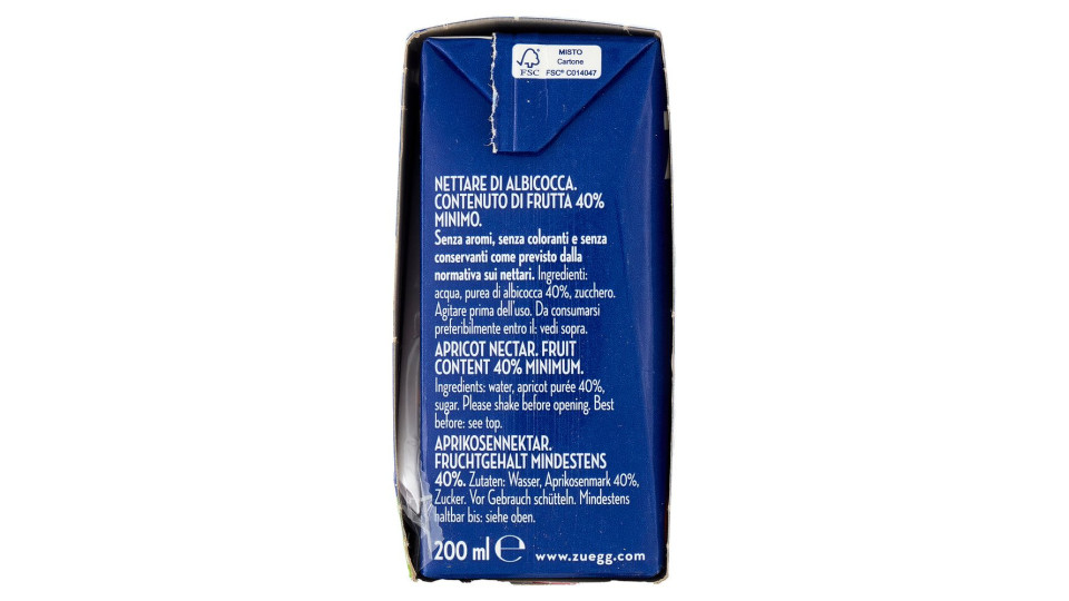 Zuegg Nettare Di Albicocca 3 X 200 Ml