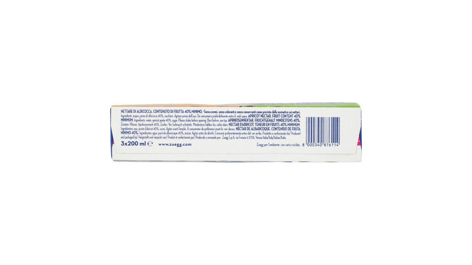 Zuegg Nettare Di Albicocca 3 X 200 Ml
