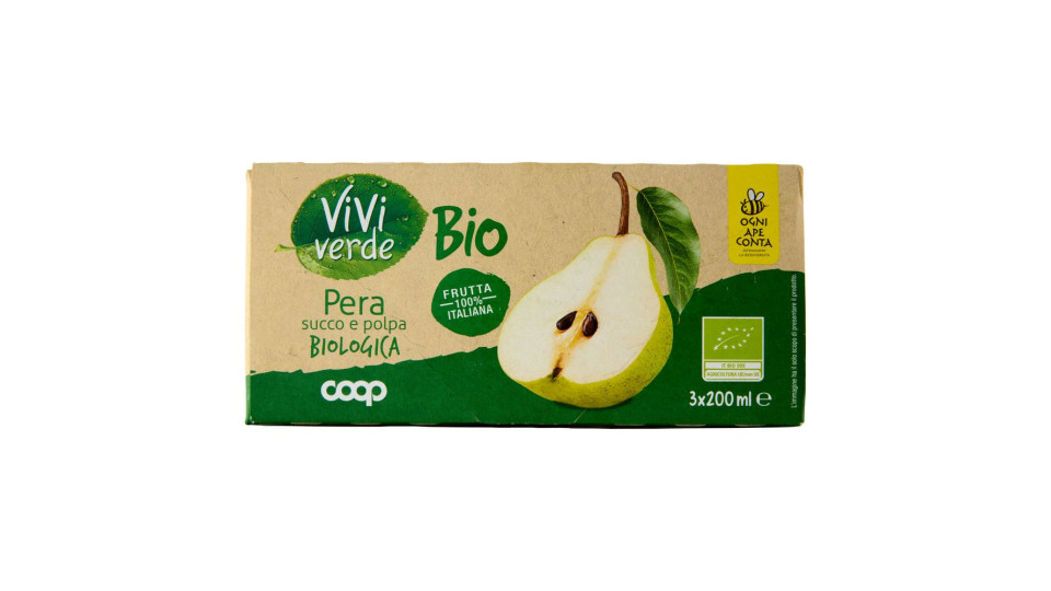 Succo E Polpa Pera Biologica 3 X 200 Ml