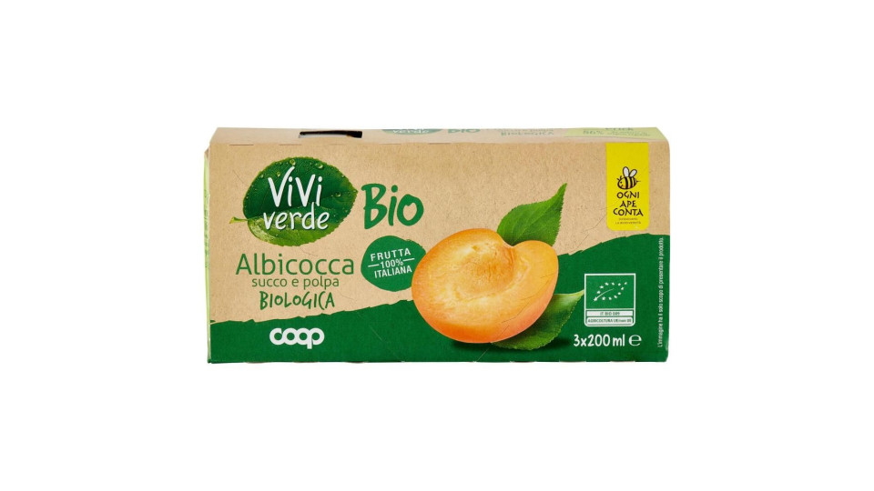 Albicocca Succo E Polpa Biologica 3 X 200 Ml
