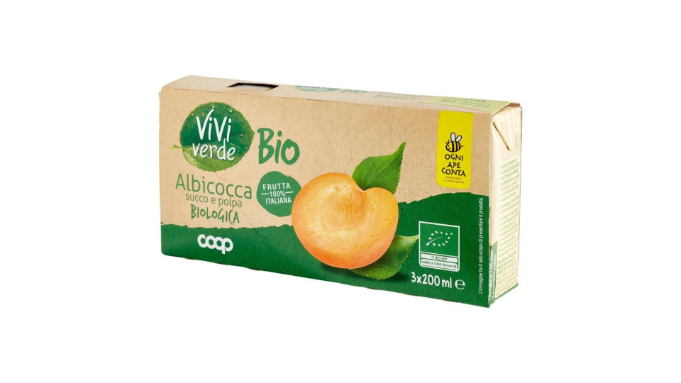 Albicocca Succo E Polpa Biologica 3 X 200 Ml