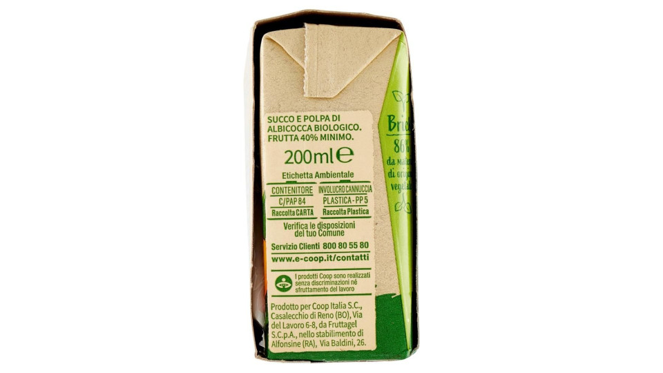 Albicocca Succo E Polpa Biologica 3 X 200 Ml