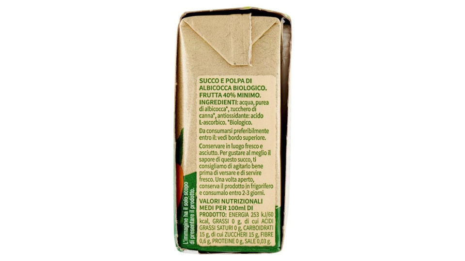 Albicocca Succo E Polpa Biologica 3 X 200 Ml