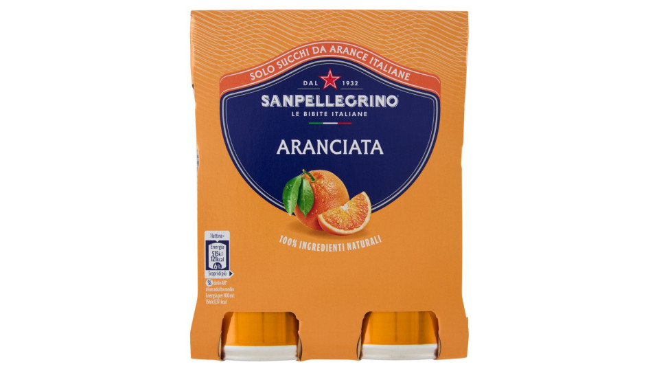 Bibite Sanpellegrino, Bevanda Gassata, Aranciata, Lattina - 4 X330ml