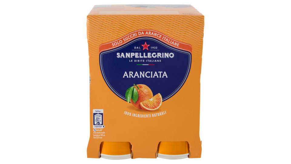 Bibite Sanpellegrino, Bevanda Gassata, Aranciata, Lattina - 4 X330ml
