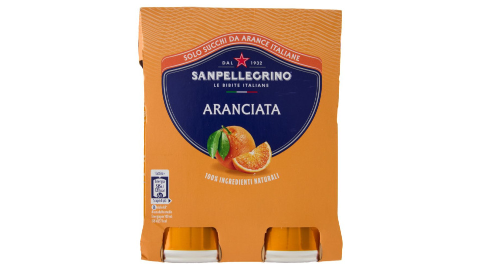 Bibite Sanpellegrino, Bevanda Gassata, Aranciata, Lattina - 4 X330ml