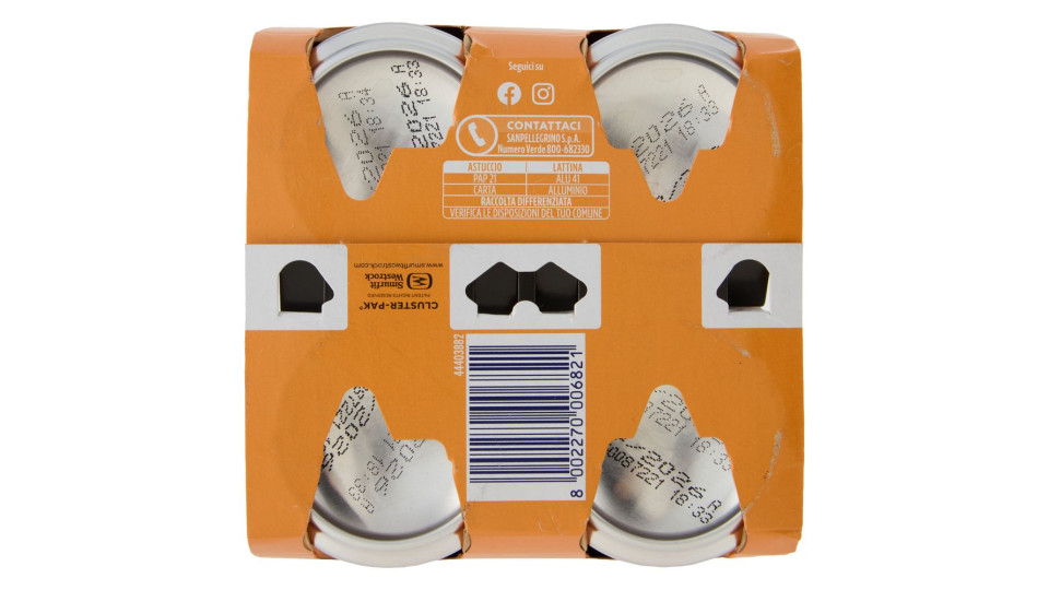 Bibite Sanpellegrino, Bevanda Gassata, Aranciata, Lattina - 4 X330ml