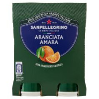 Bibite Sanpellegrino, Bevanda Gassata, Aranciata Amara, Lattina - 4x330ml