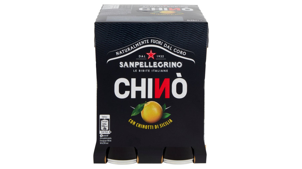 Bibite Sanpellegrino, Bevanda Gassata, Chinò, Lattina - 4x330ml
