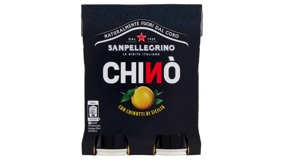 Bibite Sanpellegrino, Bevanda Gassata, Chinò, Lattina - 4x330ml