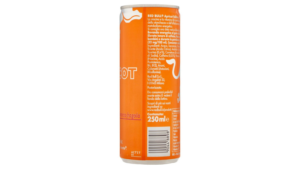 Red Bull Energy Drink, Gusto Albicocca Fragola, 250 Ml