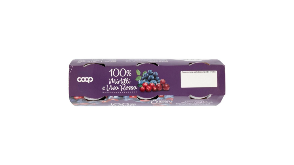 100% Mirtilli E Uva Rossa Spremuta Di Frutta 3 X 125 Ml