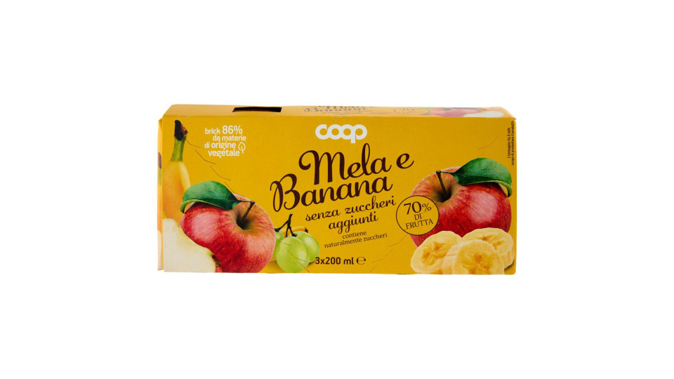 Bevanda Mela E Banana Senza Zuccheri Aggiunti 3 X 200 Ml