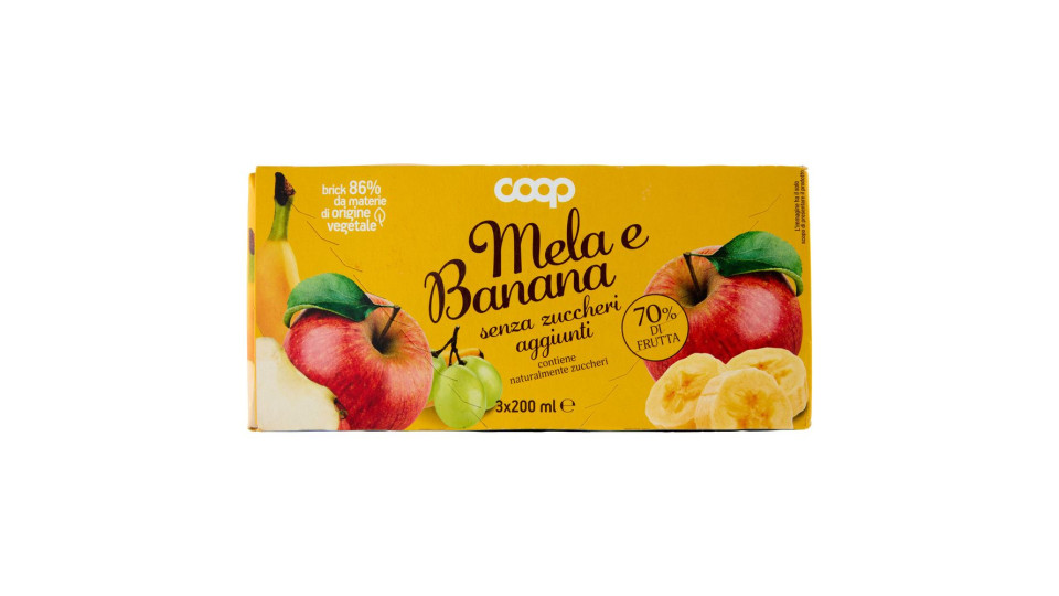 Bevanda Mela E Banana Senza Zuccheri Aggiunti 3 X 200 Ml