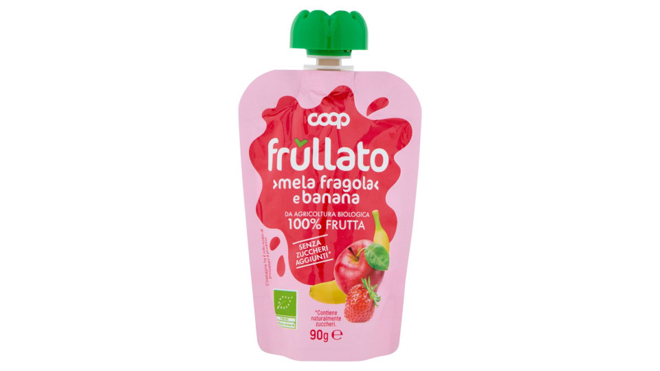 Frullato Mela Fragola E Banana Da Agricoltura Biologica 90 G