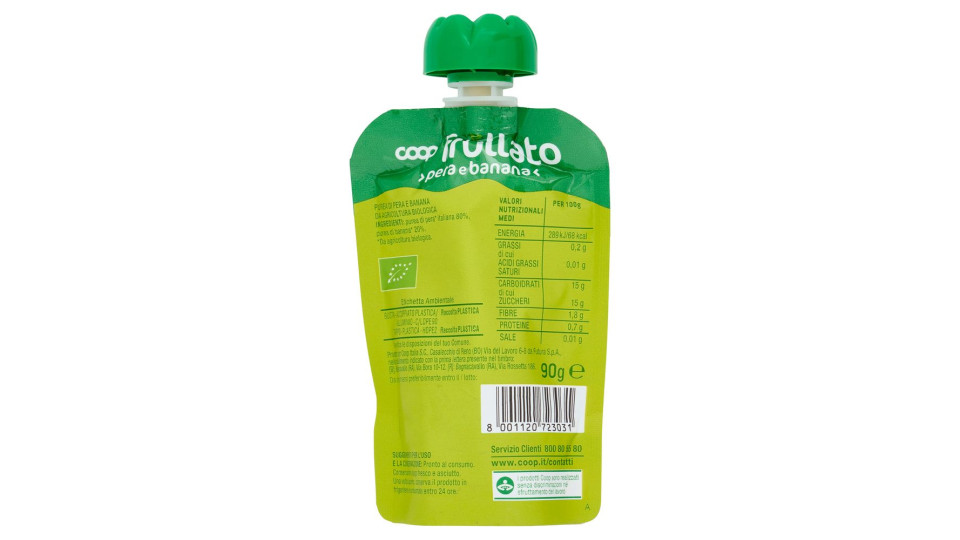 Frullato Pera E Banana Da Agricoltura Biologica 90 G