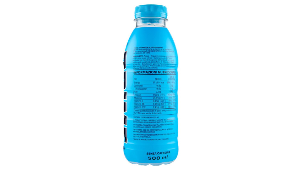 Prime Hydration Blue Raspberry Flavour 500 Ml