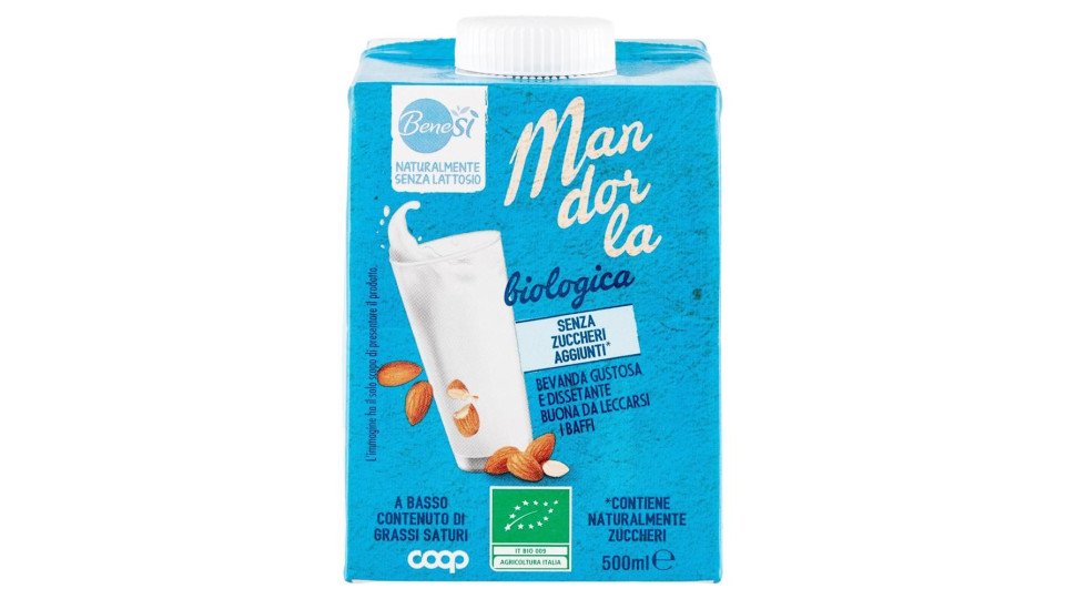 Naturalmente Senza Lattosio Mandorla Biologica 500 Ml