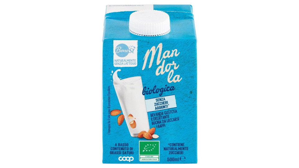 Naturalmente Senza Lattosio Mandorla Biologica 500 Ml