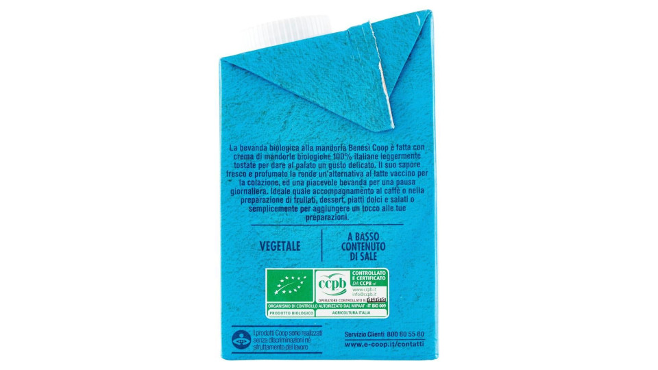 Naturalmente Senza Lattosio Mandorla Biologica 500 Ml