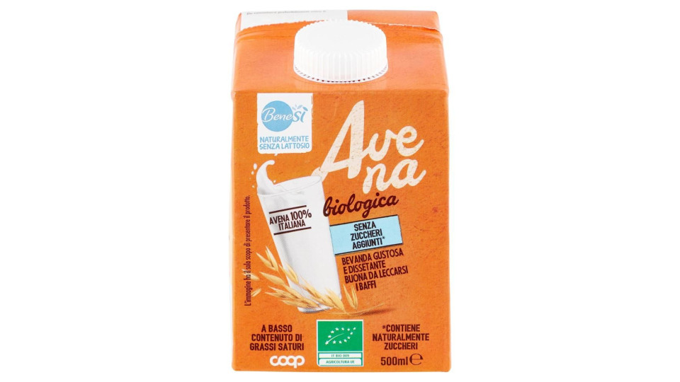 Naturalmente Senza Lattosio Avena Biologica 500 Ml