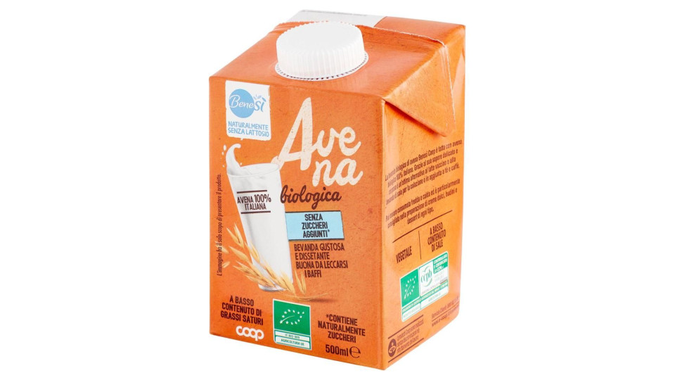 Naturalmente Senza Lattosio Avena Biologica 500 Ml