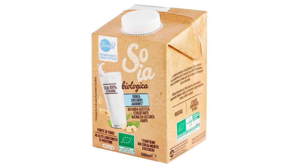 Naturalmente Senza Lattosio Soia Biologica 500 Ml