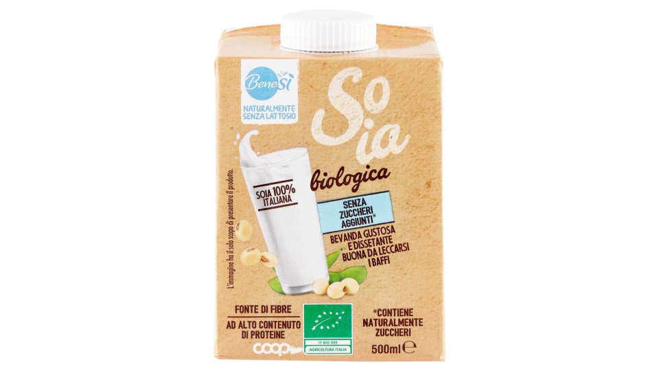 Naturalmente Senza Lattosio Soia Biologica 500 Ml