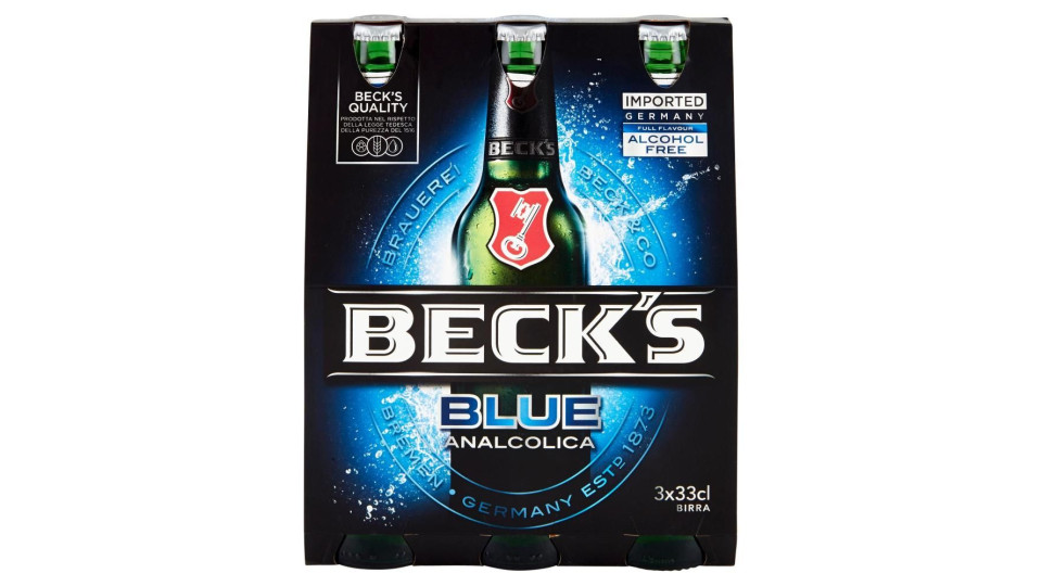 Beck's Blue Birra Pilsner Tedesca Analcolica Bottiglia 3x33cl