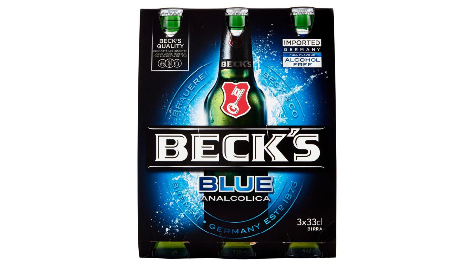 Beck's Blue Birra Pilsner Tedesca Analcolica Bottiglia 3x33cl