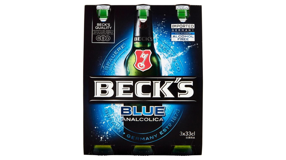 Beck's Blue Birra Pilsner Tedesca Analcolica Bottiglia 3x33cl