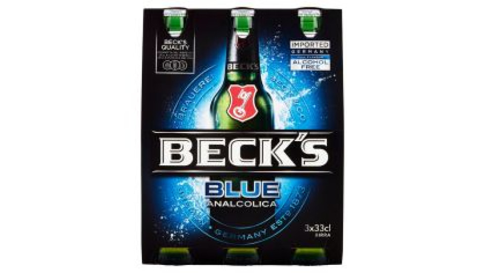 Beck's Blue Birra Pilsner Tedesca Analcolica Bottiglia 3x33cl