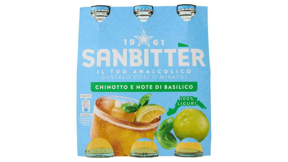 Sanbittèr, Chinotto E Note Di Basilico, Aperitivo Analcolico - 3 X 200ml