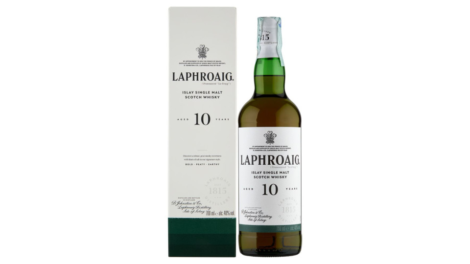 Laphroaig Aged 10 Years Islay Single Malt Scotch Whisky 700 Ml