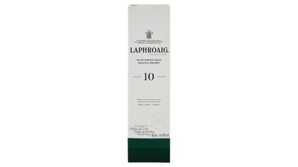 Laphroaig Aged 10 Years Islay Single Malt Scotch Whisky 700 Ml