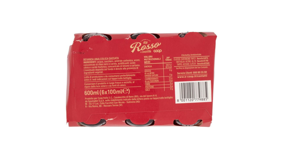 Bitter Rosso 6 X 100 Ml
