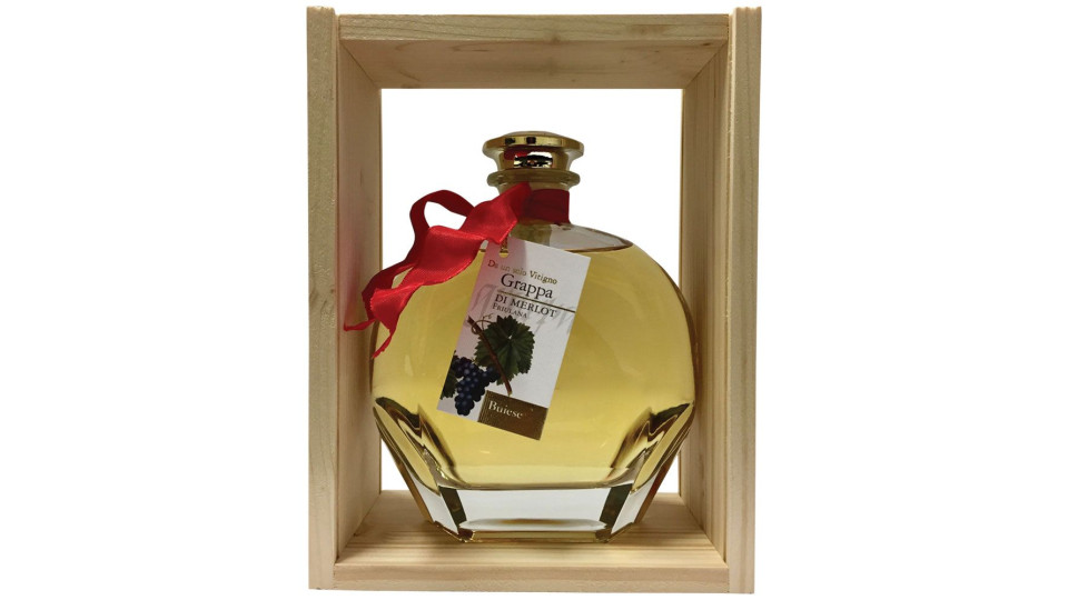 Decanter + Grappa Bianca Buiese Distillerie 700 Ml.