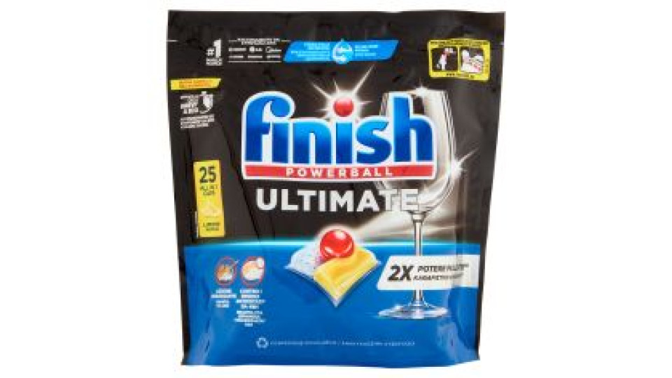 Finish Ultimate Limone Pastiglie Lavastoviglie 25 Lavaggi 322,5 G